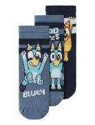 Nmmjustin Bluey 3P Sock Sky Navy Name It