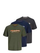 Jjalvis Tee Ss Crew Neck 3Pk Mp Navy Jack & J S