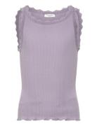 Rkbalta Sl Short Lace Top Purple Rosemunde Kids