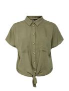 Pcpia Ss Tie Shirt Wvn Noos Green Pieces