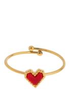 Sarah - Red Heart Ring Stainless Steel Gold Timi Of Sweden