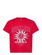 Kogduffie Life S/S Printed Top Jrs Red Kids Only