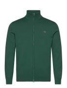 Cotton Knit Zip Cardigan Green GANT