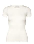Rwbernadine Organic Ss O-Neck T-Sh White Rosemunde