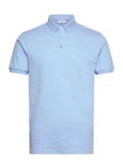 Structured Polo Shirt S/S Blue Lindbergh