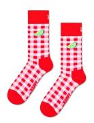 Gingham Lime Sock Red Happy Socks