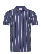 Striped Piqué Polo Shirt S/S Blue Lindbergh