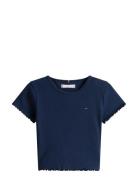 Essential Rib Top Ss Navy Tommy Hilfiger