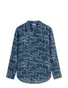 Ess Linen Relaxed Ls Shirt Navy Tommy Hilfiger