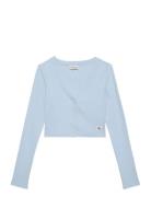 Ls Woven Label 2X2 Baby Rib Card Blue Calvin Klein Jeans