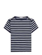 Gold Button Slim Ss Tee Navy Tommy Hilfiger