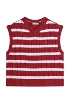 Co Cable Mid Gg V-Nk Vest Burgundy Tommy Hilfiger