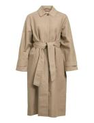 Objvega L/S Re Long Coat Noos Beige Object