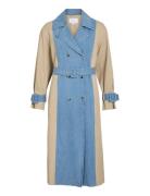 Vibera L/S Contrast Denim Trenchcoat Blue Vila