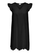 Cartulum Emb S/S Dress Wvn Black ONLY Carmakoma