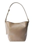 Emblem Aop Medium Bucket Beige Calvin Klein