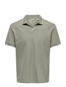 Onsaston Reg Ss Frml Resort Polo Khaki ONLY & SONS