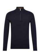Structure Zip Neck Knit Navy Lindbergh