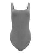 Square Neck Bodysuit, Thong Grey Girlfriend Collective