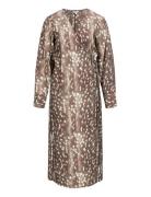 Objbetri L/S Wrap Long Dress Aw Fair 25 Brown Object