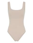Square Neck Bodysuit Cream Girlfriend Collective