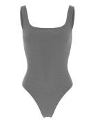 Square Neck Bodysuit Grey Girlfriend Collective