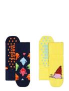 Kids 2-Pack Ice Cream Anti-Slip Socks Patterned Happy Socks