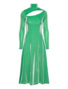 Metallic Nylon Cut-Out Dress Green ROTATE