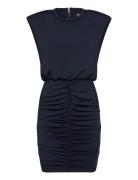 Slinky Ruched Mini Dress Navy ROTATE
