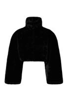 Faux Fur Crop Jacket Black ROTATE