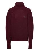 Knit Turtleneck Jumper Burgundy ROTATE