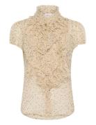 Liljasz Crinkle Ss Shirt Cream Saint Tropez