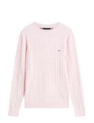 Classic Cotton Cable Crew Neck Pink Tommy Hilfiger