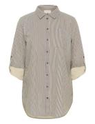 Kcnana Striped Shirt Tunic Beige Kaffe Curve