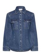 Anthea Fitted Waist Denim Shirt Blue Malina