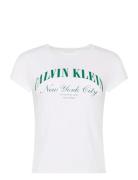 Ss Graphic Logo Baby Tee White Calvin Klein Jeans