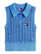 Tjw Gmd Cable Polo Sweater Blue Tommy Jeans