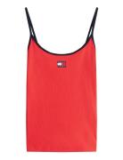 Tjw Slim Badge Strappy Top Red Tommy Jeans