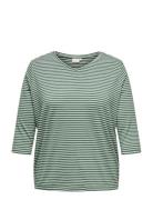 Carlina 3/4 Sleeve V-Neck Blouse Jrs Green ONLY Carmakoma