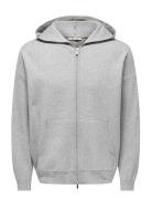 Onssade Ovz Ls Zip Cardigan Knit Grey ONLY & SONS