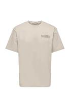 Onsfred Life Rlx Ss Print Tee Noos Beige ONLY & SONS