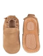 Delicate Leather Slippers Brown Melton