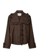 Yaselsana Ls Short Trenchcoat Brown YAS