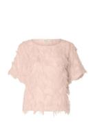 Slfmyline Ss Boat Neck Top B Pink Selected