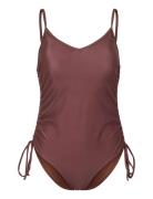 Pcbaomi Ruching Swimsuit Bc Burgundy Pieces