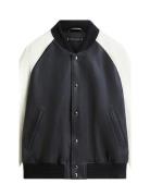 Dc Leather Varsity Bomber Navy Tommy Hilfiger