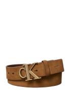 Ck Buckle Suede 40Mm Fixed Brown Calvin Klein