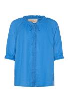 Crbellis Lace Blouse Blue Cream