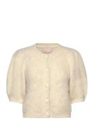 Hairy Knit Puffed Jacket Cream By Ti Mo