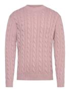 August Cable Knitted Jumper Pink Clean Cut Copenhagen